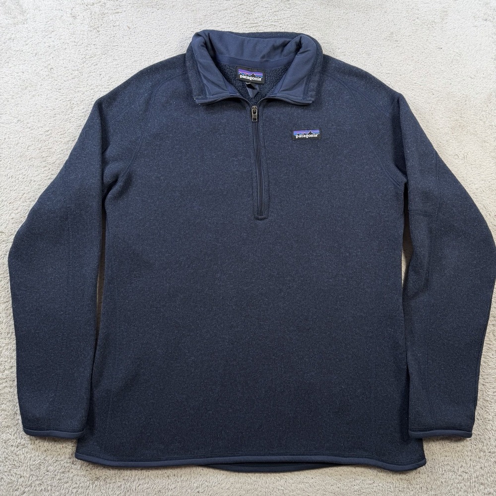 Patagonia Better Sweater Womens XL Navy Fleece 1/4 Zip Pullover Sweatshirt